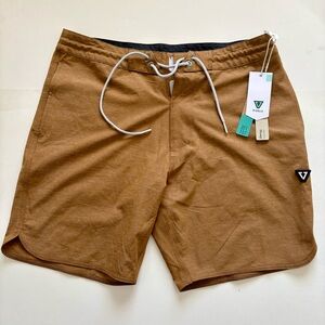 VISSLA Tan Board Shorts with Logo